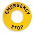Etichetta emergency stop d.22